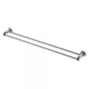 Kaya Double Towel Rail, 900mm, Brushed Nickel